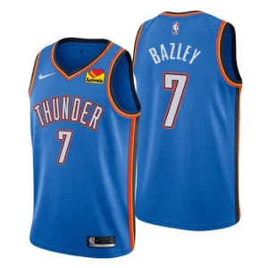 2020-21 Oklahoma City Thunder 7 Darius Bazley Jersey Patch Loves Travel Stops Blue Icon Edition