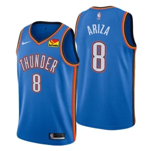 2020-21 Oklahoma City Thunder 8 Trevor Ariza Jersey Patch Loves Travel Stops Blue Icon Edition