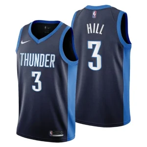 2020-21 Oklahoma City Thunder No.3 George Hill Earned Edition Jersey Navy