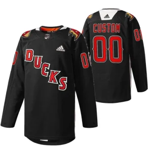 Anaheim Ducks Custom Jersey 2022 Angels Night Black 00 Practice