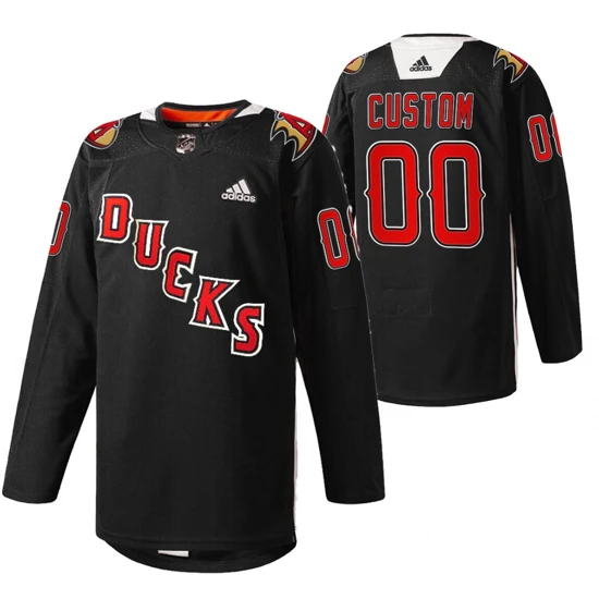 Anaheim Ducks Custom Jersey 2022 Angels Night Black 00 Practice