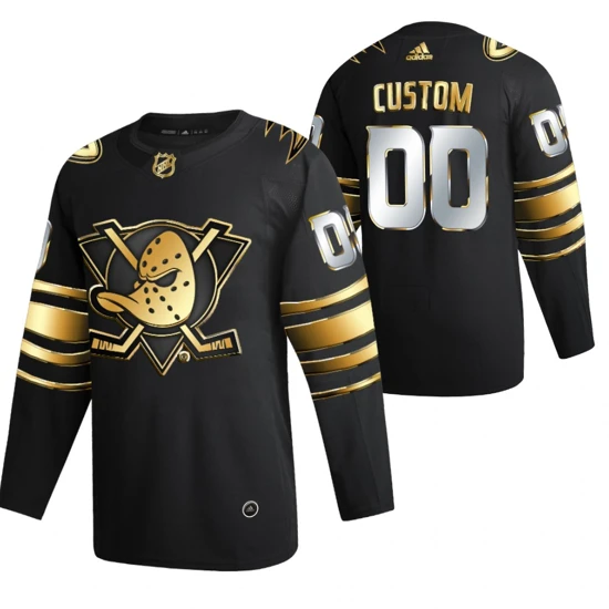 Anaheim Ducks Custom Jersey Black Golden Edition Limited Authentic