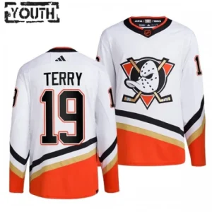 Anaheim Ducks Troy Terry 19 2022-23 White Reverse Retro 2.0 Authentic - Kids