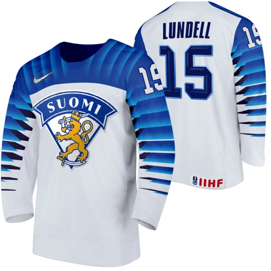 Anton Lundell Finland Team 2021 IIHF World Championship White Home Jersey