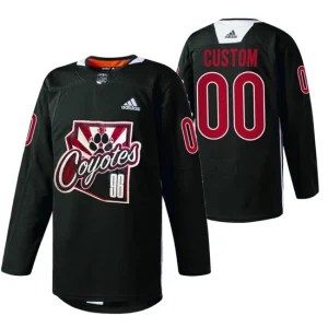 Arizona Coyotes 00 Custom Jersey Throwback Night 2021 Special Black