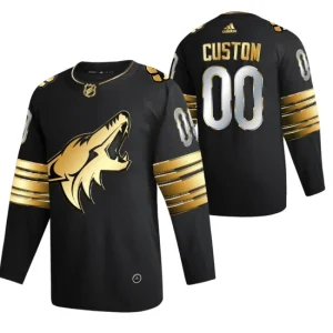 Arizona Coyotes Custom Jersey Black Golden Edition Limited Authentic