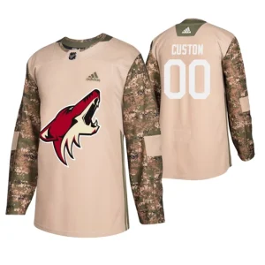 Arizona Coyotes Custom Jersey Camo Veterans Day Practice