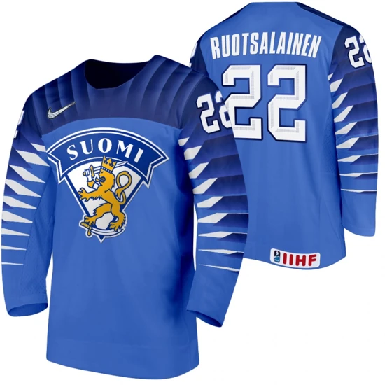 Arttu Ruotsalainen Finland 2021 IIHF World Championship Blue Away Jersey