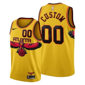 Atlanta Hawks Active Player Custom 2021 22 75th Anniversary Yellow City Edition Stitched