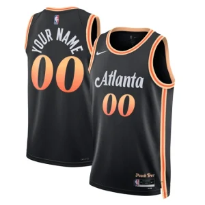 Atlanta Hawks Custom 2022-23 City Edition Black Jersey Mens Swingman