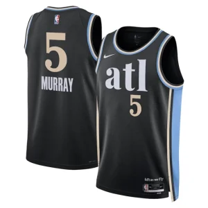 Atlanta Hawks Dejounte Murray 5 Nike City Edition Swingman Black Jersey 2023 24