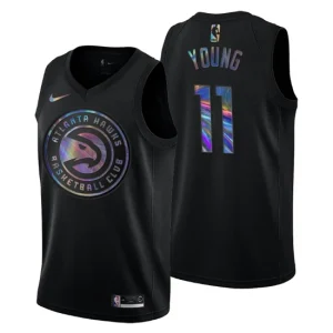 Atlanta Hawks Trae Young 11 Iridescent Holographic Black - Mens