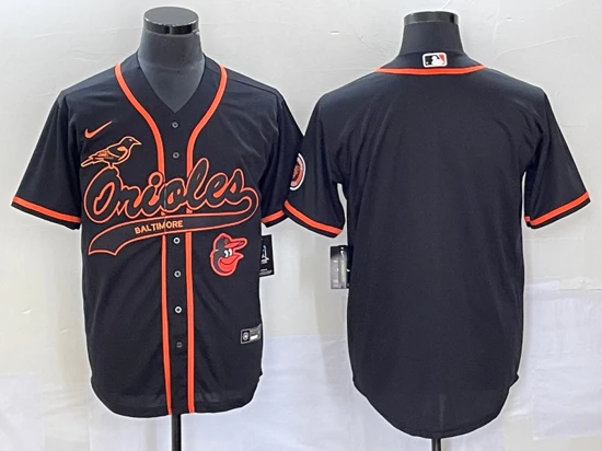 Baseball Custom Baltimore Orioles Black Orange Jersey