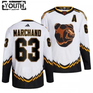 Boston Bruins Brad Marchand 63 2022-23 White Reverse Retro 2.0 Authentic - Kids