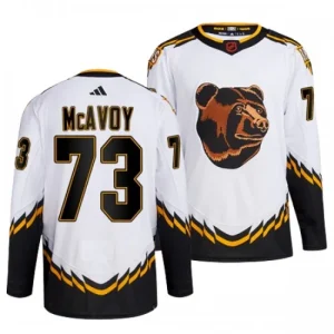 Boston Bruins Charlie McAvoy 73 2022-23 White Reverse Retro 2.0 Authentic - Men