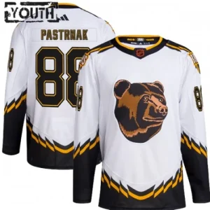 Boston Bruins David Pastrnak 88 2022-23 White Reverse Retro 2.0 Authentic - Kids