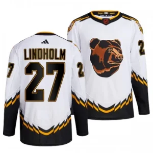 Boston Bruins Hampus Lindholm 27 2022-23 White Reverse Retro 2.0 Authentic - Men