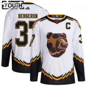 Boston Bruins Patrice Bergeron 37 2022-23 White Reverse Retro 2.0 Authentic - Kids