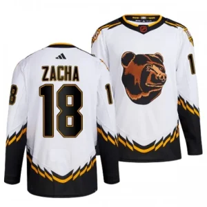 Boston Bruins Pavel Zacha 18 2022-23 White Reverse Retro 2.0 Authentic - Men