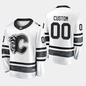 Calgary Flames 00 Custom Jersey White 2019 NHL All-Star