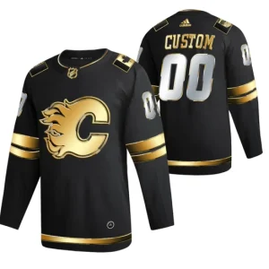 Calgary Flames Custom Jersey Black 2021 Golden Edition Limited Authentic