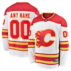 Calgary Flames Fanatics Branded White Premier Breakaway Custom Jersey