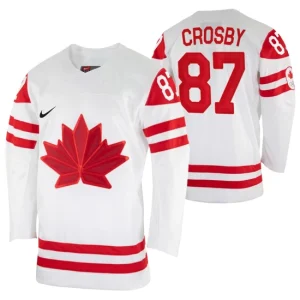 Canada Sidney Crosby 87 2022 Beijing Winter Olympic White Home Jersey