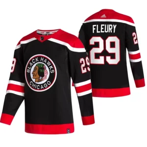 Chicago Blackhawks Marc-Andre Fleury Black 2021 Reverse Retro Special Edition