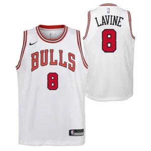 Chicago Bulls Nike Association Edition Swingman Jersey - White - Zach Lavine - Youth