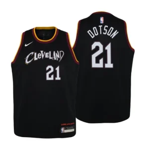 Cleveland Cavaliers Jersey Damyean Dotson No.21 City Black 2020-21 Youth