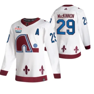 Colorado Avalanche Nathan Mackinnon Lake Tahoe 2021 NHL Outdoors Sunday Retro White