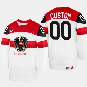 Custom 2022 IIHF World Championship Austria Hockey Jersey White 00