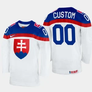 Custom 2022 IIHF World Championship Slovakia Hockey Jersey White 00