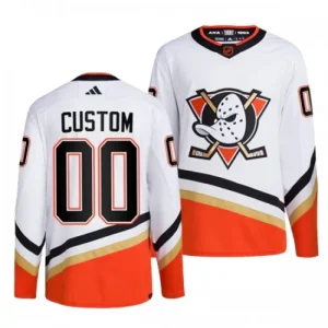 Custom Anaheim Ducks 2022-23 Adidas White Version Reverse Retro 2.0 Authentic Jersey