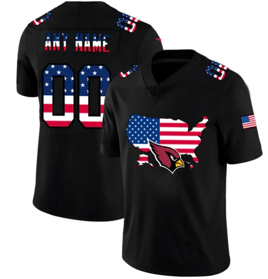 Custom Arizona Cardinals Football Black Limited Fashion Flag Stitched Jerseys