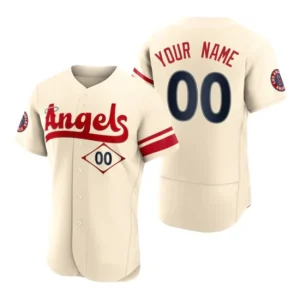 Custom Baseball Men Los Angeles Angels Cream Stitched 2022 City Connect Jersey