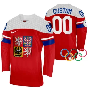 Custom Czech Republic Hockey 2022 Winter Olympics Red Away Jersey