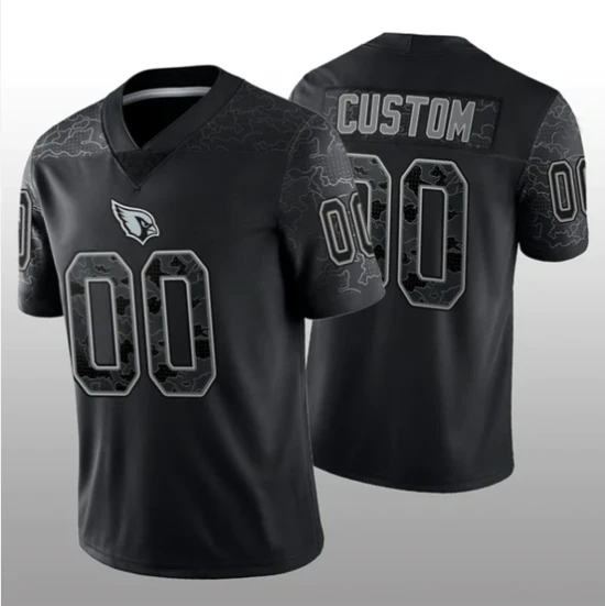 Custom Football Arizona Cardinals Stitched Black RFLCTV Limited Jersey