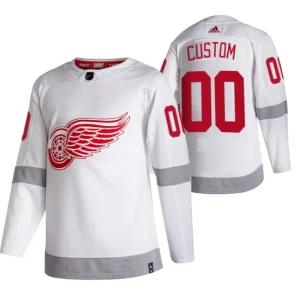 Custom Jersey Detroit Red Wings 2021 Reverse Retro Special Edition Authentic White