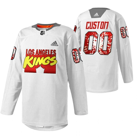 Custom Jersey Los Angeles Kings Marvel Super Hero Night 00 White 2022 Special Warmup