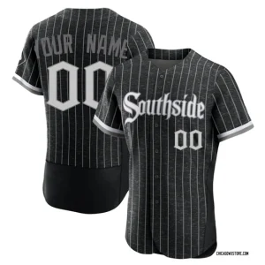 Custom Mens Chicago White Sox 2021 City Connect Jersey Black Authentic