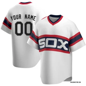 Custom Mens Chicago White Sox Cooperstown Collection Jersey White