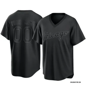 Custom Mens Chicago White Sox Pitch Fashion Jersey Black