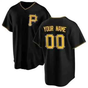 Custom Mens Pittsburgh Pirates Alternate Jersey Black