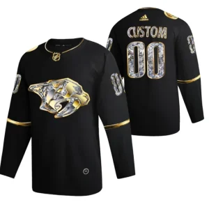 Custom Nashville Predators 00 Black Diamond Edition 2022 Stanley Cup Playoffs Jersey