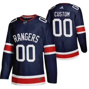 Custom New York Rangers 2021 Reverse Retro Authentic Jersey Navy