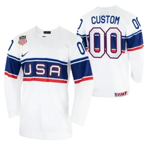 Custom USA Hockey 2022 IIHF World Championship White Home Jersey