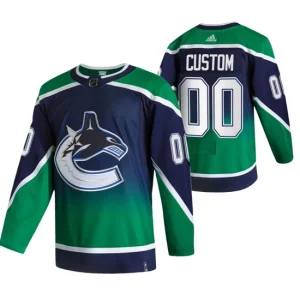 Custom Vancouver Canucks 2021 Reverse Retro Special Edition Authentic Green