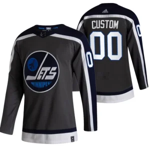 Custom Winnipeg Jets 2021 Reverse Retro Authentic Grey