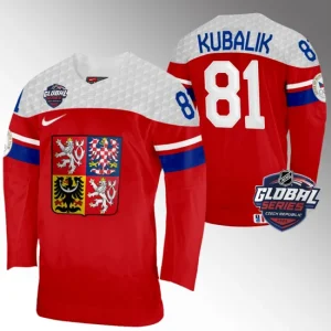 Czech Republic 2022 NHL Global Series Dominik Kubalik 81 Away Jersey Red